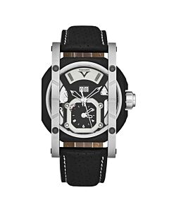 Men's GMT Sport Leather Black Dial Watch
