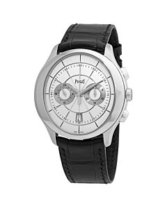 Men's Gouverneur Chronograph (Alligator) Leather Silver Dial Watch