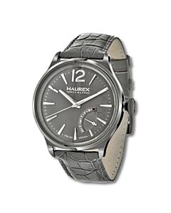 Men's Grand Class Leather Grey Dial Watch
