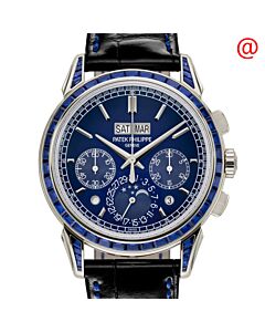 Men's Grand Complications Chronograph Alligator Leather Blue Dial Watch