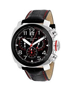Men's Grand Python Chronograph Leather Black Dial Watch