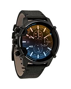 Men's Griffed Chronograph Leather Black Dial Watch