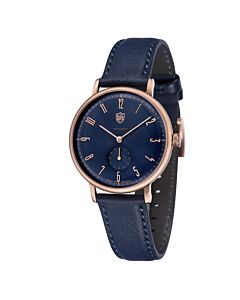 Men's Gropius Leather Blue Dial Watch