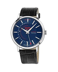 Men's Guggenheim Leather Blue Dial Watch