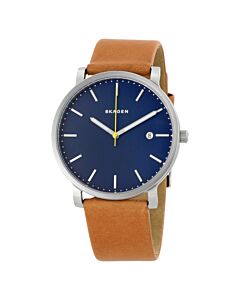 Men's Hagen Leather Blue Dial Watch