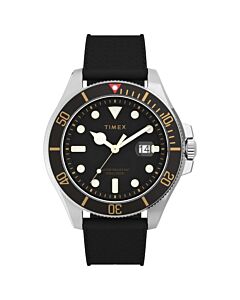 Men's Harborside Coast Leather Black Dial Watch