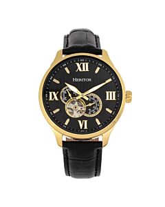 Men's Harding Genuine Leather Black Dial Watch