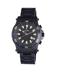 Men's Hawk Date Stainless Steel Black Dial Watch