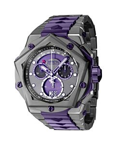 Men's Helios Chronograph Stainless Steel Purple Dial Watch