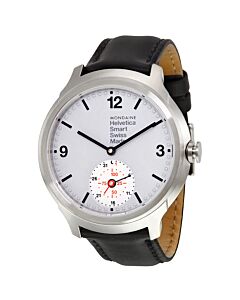 Men's Helvetica 1 Smartwatch Leather Silver Dial Watch