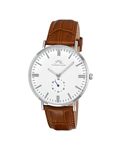 Men's Henry (Croco-Embossed) Leather White Dial Watch
