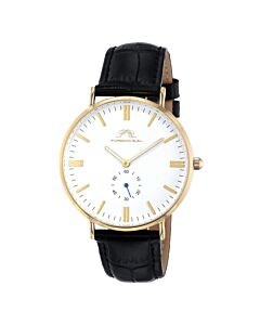 Men's Henry Genuine Leather White Dial Watch