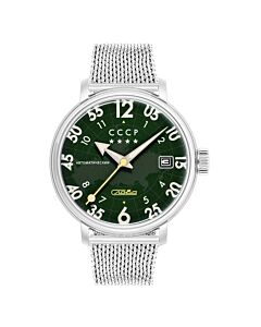 Men's Hereos Comrade Stainless Steel Green Dial Watch