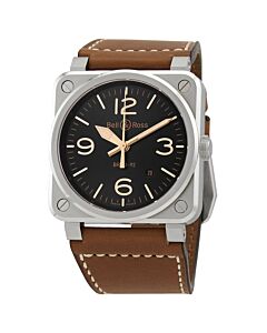 Men's Heritage Leather Black Sunray Dial Watch