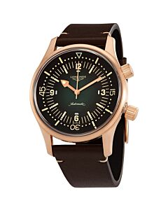 Mens-Heritage-Calfskin-Leather-Green-Dial-Watch
