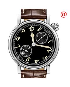 Men's Heritage Chronograph Alligator/Crocodile Leather Black Dial Watch