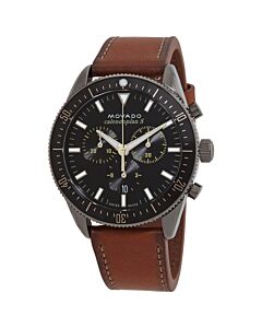 Men's Heritage Chronograph Leather Black Dial Watch