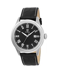 Men's Heritage Leather Black Dial Watch