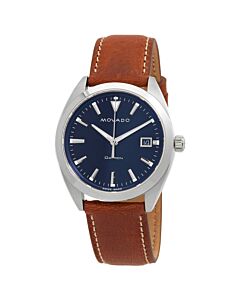 Men's Heritage Leather Blue Dial Watch