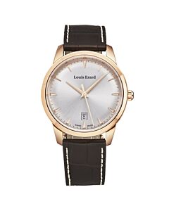 Mens-Heritage-Leather-Silver-tone-Dial-Watch