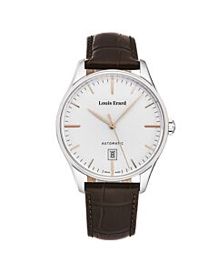 Men's Heritage Leather Silver-tone Dial Watch