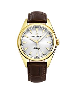 Men's Heritage Leather Silver Dial Watch