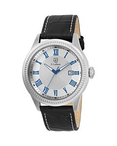 Men's Heritage Leather White Dial Watch