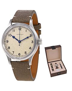 Men's Heritage Military Leather Silver Dial Watch