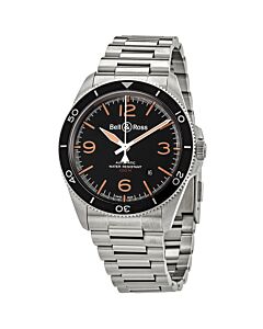 Men's Heritage Satin-polished Stainless Steel Black Dial Watch