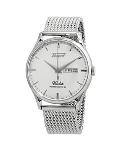 Men's Heritage Stainless Steel Mesh White Dial Watch