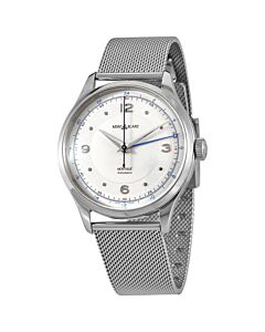 Mens-Heritage-Stainless-Steel-Milanese-Mesh-Silvery-White-Dial-Watch