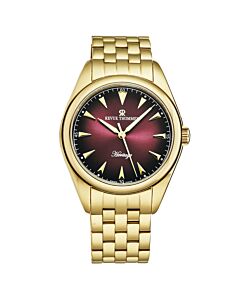 Mens-Heritage-Stainless-Steel-Red-Dial-Watch