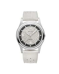 Men's Hermétique Leather White Dial Watch
