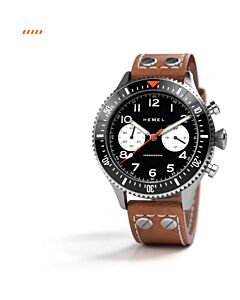 Men's HF Chronograph Leather Black Dial Watch