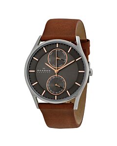 Men's Holst Leather Charcoal Dial Watch