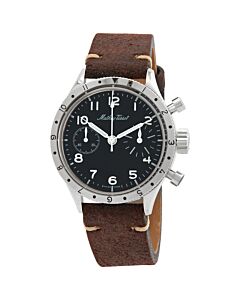 Men's Homage Type XX Chronograph Leather Black Dial Watch
