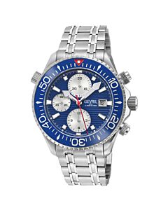 Men's Hudson Yards Chronograph Stainless Steel Blue Dial Watch