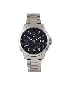 Men's Hughes Stainless Steel Black Dial Watch