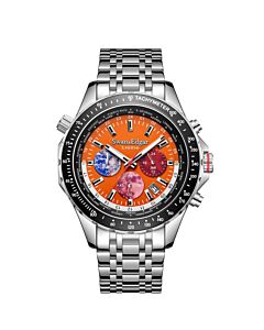 Men's Hybrid-Steel Chronograph Stainless Steel Orange Dial Watch