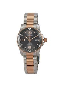 Men's Hydro Conquest 18kt Rose Gold and Stainless Steel Grey Dial Watch