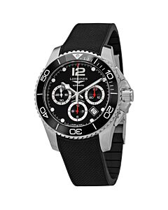 Men's Hydroconquest Chronograph Rubber Black Dial Watch