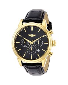 Men's I by Invicta Chronograph Leather Black Dial Watch