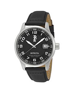 Men's I-Force Leather Black Dial Watch