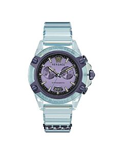 Men's Icon Active Chronograph Rubber Purple Dial Watch