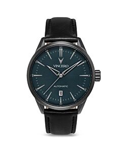 Men's Icon Genuine Leather Blue Dial Watch