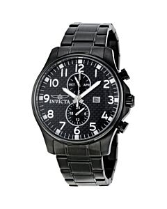 Men's Specialty Black IP Stainless Steel and Textured Dial