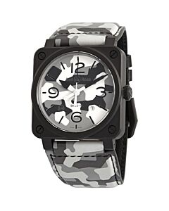 Men's Instruments (Calfskin) Leather Grey and White Camouflage Dial Watch