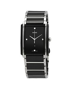 Men's Integral Ceramic and Stainless Steel Black Dial Watch