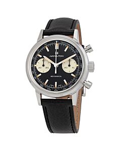 Mens-American-Classic-Intra-Matic-Chronograph-Leather-Black-Dial-Watch