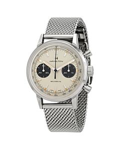 Men's Intra-Matic Chronograph Stainless Steel Mesh Silver Dial Watch